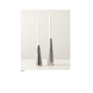 Portavelas de aluminio de pilar de alta calidad Portavelas modernista de aluminio fundido sólido pesado Portavelas hecho a mano - Product Image 5