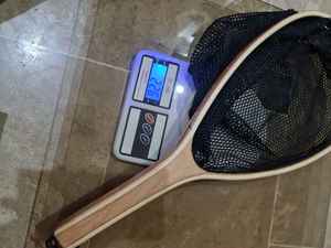 Pêche à la mouche épuisette manche en bois cadre attraper et libérer filet Portable léger en caoutchouc filet de pêche filet à truite - Product Image 4