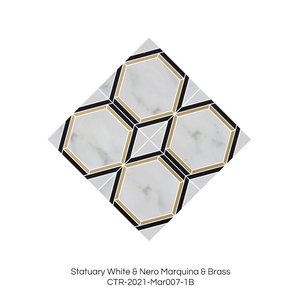 Statua Bianco &amp; Nero Marquina &amp; Ottone