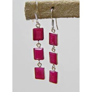 Pendientes de rubí de Plata de Ley 925 hechos a mano para niñas y mujeres, pendientes de bisel de oro rosa, una idea de regalo elegante - Product Image 2
