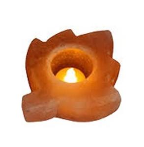 Portavelas con forma de hoja de luz de té de sal del Himalaya con pieza de decoración y portavelas para regalo de boda - Product Image 1