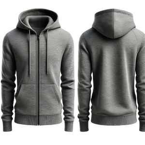 Men's Casual Running Fitness Jacket Cotton <b>Thermal</b> Hoodies Sweatshirts Loose Fit Wool Zipper Washed <b>Fleece</b> Hoodies Customization - Product Image 1