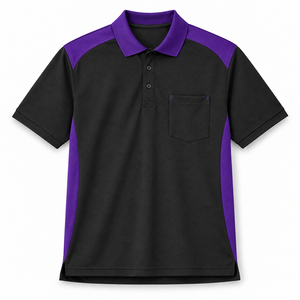 Polo à manches courtes blanc et vert forêt avec poche poitrine et empiècements contrastants – Tenue de travail, décontractée, club ou uniforme - Product Image 2