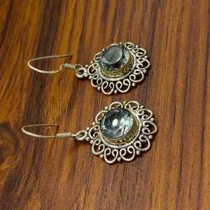 Pendientes colgantes de trabajo Jali de amatista verde facetada hechos a mano estilo bohemio joyería fina plata esterlina oro bodas regalos - Product Image 3