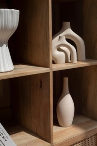 Gabinete de exhibición de puerta de ratán moderno, aparador y Buffet, gabinete de almacenamiento Premium de alta calidad de madera maciza de mango para uso doméstico - Product Image 5