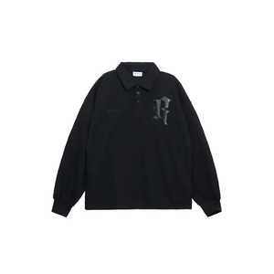 Polo extragrande de manga larga para hombre estilo Streetwear Polo de hip hop extragrande para hombre - Product Image 3