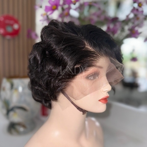 Peluca corta frontal de la mejor calidad Cabello humano real 100% Peluca de cabello vietnamita Color natural - Product Image 1