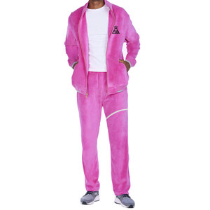 Custom Logo Printed Solid Regular Fit <b>Velour</b> <b>Tracksuits</b> Breathable <b>Men</b> High Quality Luxury Designer Sweat Suits 100% Cotton - Product Image 5