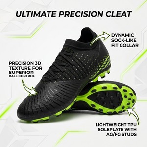 <span class=keywords><strong>Scarpe</strong></span> da <span class=keywords><strong>Calcio</strong></span> per Bambini e Ragazzi <span class=keywords><strong>con</strong></span> Colletto a <span class=keywords><strong>Calzino</strong></span> Lavorato a Maglia, Suola MG Multi-Terreno, Nero Verde, per Ragazze e Ragazzi, Squadra Scolastica - Product Image 2