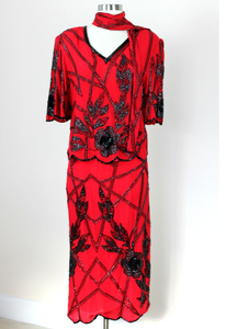 Noble Maxi Length Evening Dress Hand Embellished Chiffon Full V-Neck Floral Lace <b>Butterfly</b> <b>Sleeves</b> A-Line Silhouette Embroidery - Product Image 5