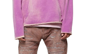 High Quality Custom logo Men's Heavyweight Hoodie Acid <b>Wash</b> <b>Tech</b> Fleece Hoodie Sweatshirts Ripped Hoodie for Men and Women - Product Image 6