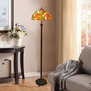 Lámpara de Pie de Cristal con Diseño de Girasol Posmoderno, LED E26/E27, para Sala de Estar o Dormitorio, Vidrio Teñido, Hierro, Acero Inoxidable, Decoración Cuadrada - Product Image 3