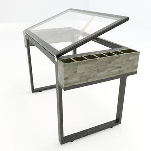 Escritorio de Dibujo Contemporáneo DD68005 con Estructura Metálica y Superficie de Vidrio - Product Image 2