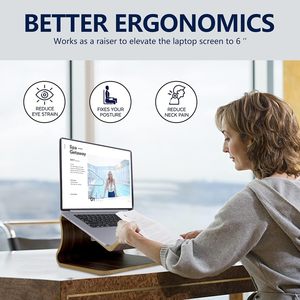 Adjustable Wooden Laptop <b>Stand</b> | Foldable Ergonomic Tablet <b>PC</b> Holder | Portable Durable Height Adjustable Single Industrial - Product Image 6