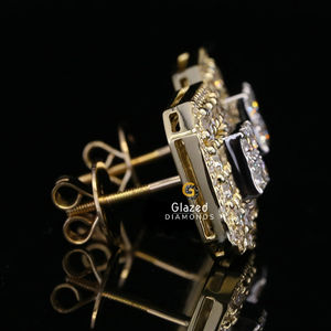 Pendientes de tuerca de moda helados en plata de ley 925 y diamantes cultivados en laboratorio de corte brillante redondo en claridad VVS - Product Image 5