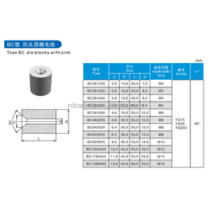 Fabricant d'origine YG15C YG20C YG25C Matrices de forgeage à chaud et de formage à froid en carbure de tungstène fritté pour vis et goujons - Product Image 6