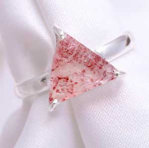 Bague chrétienne de luxe de paix fraise naturelle 925 bijoux en argent Sterling pour femmes fiançailles fête mariage anniversaire en vrac - Product Image 1