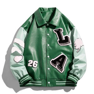 Chaqueta de Béisbol de Lona con Graffiti Personalizada para Hombre, Fabricante Personalizado al por Mayor, Solapa Bordada, Corte Cuadrado, Gruesa para Invierno - Product Image 3