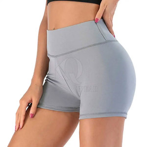 Shorts taille haute respirants et écologiques avec effet froncé, en tissu extensible, coupe confortable pour la gym, l'entraînement, le fitness et la course à pied - Product Image 3