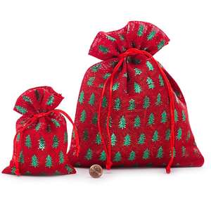 Metallic Christmas Tree Fabric Bag for Party Favors - Product Image 3