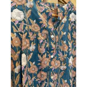 Blusa de Chifón Estampada a Mano Claire para Mujer, Diseño Floral, Top Largo Talla XL, para Usar en la Oficina en Primavera - Product Image 2