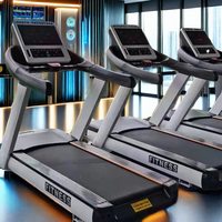 Tapis roulant commercial pour salle de sport avec écran LED, entraînement mécanique, test de fréquence cardiaque, marche sportive, capacité 150 kg, en acier fabriqué
