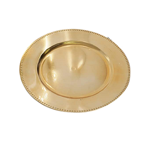 Assiette de service en métal au design simple, de qualité supérieure, de forme ronde, pour hôtel, maison, restaurant - Product Image 1