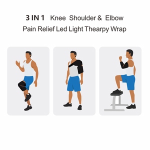 أحمر من أجل العلاج ، لف قابل للارتداء قابل للتعديل لوسادات الركبة - Product Image 4