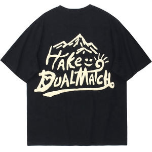 Wholesale Oversized Summer Design Acid <b>Wash</b> Cotton T-Shirts Breathable O-Neck Drop Shoulder <b>Screen</b> Printing 100% Cotton Custom - Product Image 1