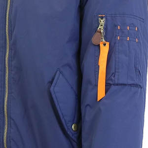 Meilleure vente Blouson aviateur bleu décontracté pour homme de haute qualité avec col montant de couleur vive Superbe style High Street - Product Image 6