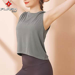 Tops sin Costuras para Mujer, Tops Deportivos, Top Corto de Malla, Tops Holgados para Ejercicio, Ropa Deportiva Acanalada para Correr y Fitness - Product Image 5