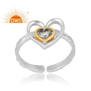 Superbe bague en argent sterling avec améthyste verte naturelle, bijou personnalisé pour femme, cadeau pour elle - Product Image 1