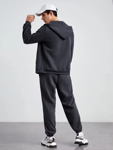 ชุดวอร์มมีซิปสำหรับออกกำลังกายมีซิปของผู้ชายชุดวอร์มวิ่งออกกำลังกายแบบสองชิ้นออกแบบได้ตามต้องการ - Product Image 5