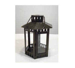 Black Design Metal and Glass <b>Candle</b> Lantern - Product Image 2