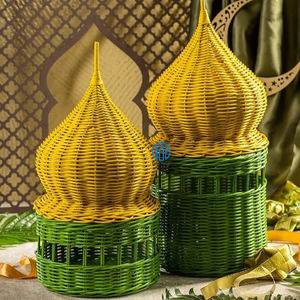 Nouvelle tendance, article pratique et coloré pour panier-cadeau islamique, boîte du Ramadan, cadeau de l'Aïd, panier en rotin en forme de dôme de mosquée - Product Image 4