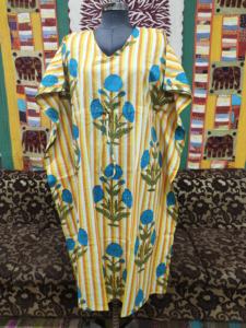 Robe caftan en coton pour femmes été artisanat ethnique Boho Hippie Robe grande taille tenue de bureau amicale naturel longue traditionnelle - Product Image 5