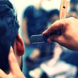 Soporte de hoja de afeitar de peluquero Manual de madera de acero inoxidable alemán para hombres de alta calidad, maquinilla de afeitar recta de cara ligera reutilizable, nuevo - Product Image 3