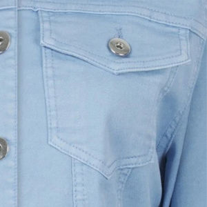 Venta al por mayor 100% algodón de alta calidad de las mujeres chaqueta de mezclilla elástica suave algodón verano color brillante moda abrigo - Product Image 4