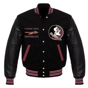 Veste universitaire en laine en vrac pour hommes, corps en laine de haute qualité, manches en cuir PU, fermeture à boutons-pression, veste universitaire personnalisée - Product Image 3