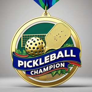 Medallas de Pickleball de metal de acero de latón acrílico personalizadas impresas UV para eventos de caridad y recaudación de fondos Entrega más rápida - Product Image 5