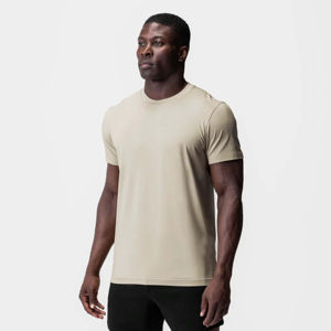 T-shirt personnalisé en coton/fibre de bambou pour homme – Qualité supérieure 300 g/m², coupe ample, motif uni, lettres imprimées, séchage rapide, idéal pour la vente en gros et l'étiquetage privé - Product Image 1