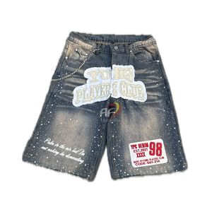 Distress Patch <b>Work</b> Custom Made OEM Wholesale Fashion Streetwear Denim Jorts Embroidery Patch Rhinestone Embellished Design - Product Image 1