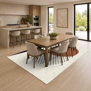 Alfombra de Chenilla Lavable a Máquina con Estampado Digital Persa Bohemio en Terracota Dorado, Antideslizante, Modelo LXDP-0377 de RUGS DEPOT, Venta al Por Mayor - Product Image 4