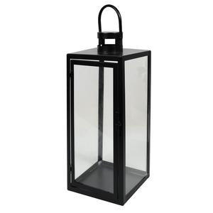 Lanterne en métal vintage blanc avec bougeoir décoratif élégant et panneaux en verre pour la décoration de la maison et de l'événement - Product Image 6