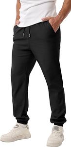 Pantalons de jogging cargo décontractés pour hommes, mi-couleur, avec cordon de serrage, en laine peignée, doublure en molleton 100% coton, séchage rapide, pour la randonnée - Product Image 3