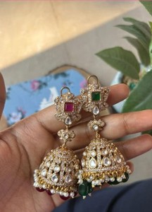 Boucles d'oreilles élégantes en laiton plaqué or mat ensemble de bijoux de haute qualité pour les mariages fêtes fiançailles anniversaires cadeau - Product Image 5