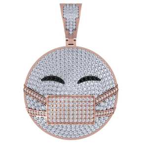 Moissanite VVS Rose Gold Plated Round Cut Iced Out Diamond <b>Pendant</b> <b>for</b> <b>Men</b> Hip Hop Parties 925 Sterling <b>Silver</b> - Product Image 1