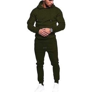 Conjunto Deportivo de Dos Piezas con Estampado Sólido para Hombre, Totalmente Personalizable al por Mayor - Product Image 1