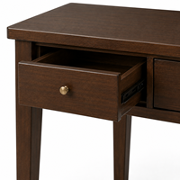 Bureau d'écriture en bois Espresso avec 3 tiroirs pour bureau à domicile, bureau d'ordinateur moderne avec rangement, bureau d'étude gain de place