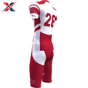 <b>White</b> &Red Color Wholesale Rate Pakistan Made American <b>Football</b> Jersey Team Wear 100% Polyester Fabric Breathable Quality - Product Image 4